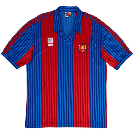1989-92 barcelona home vintage shirt front view meyba dream team design