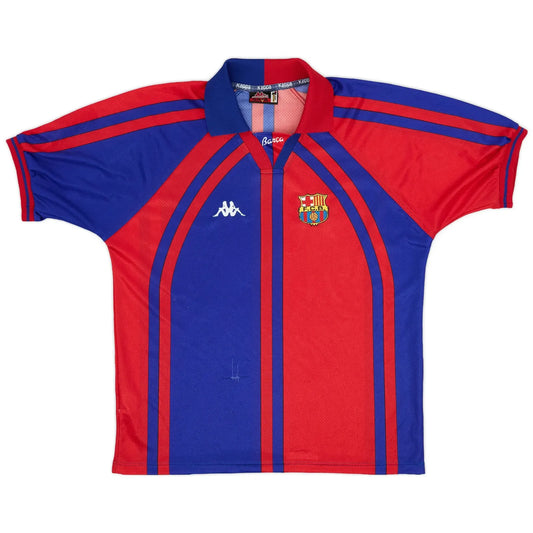 1997-98 barcelona european home vintage shirt front view rare champions league edition