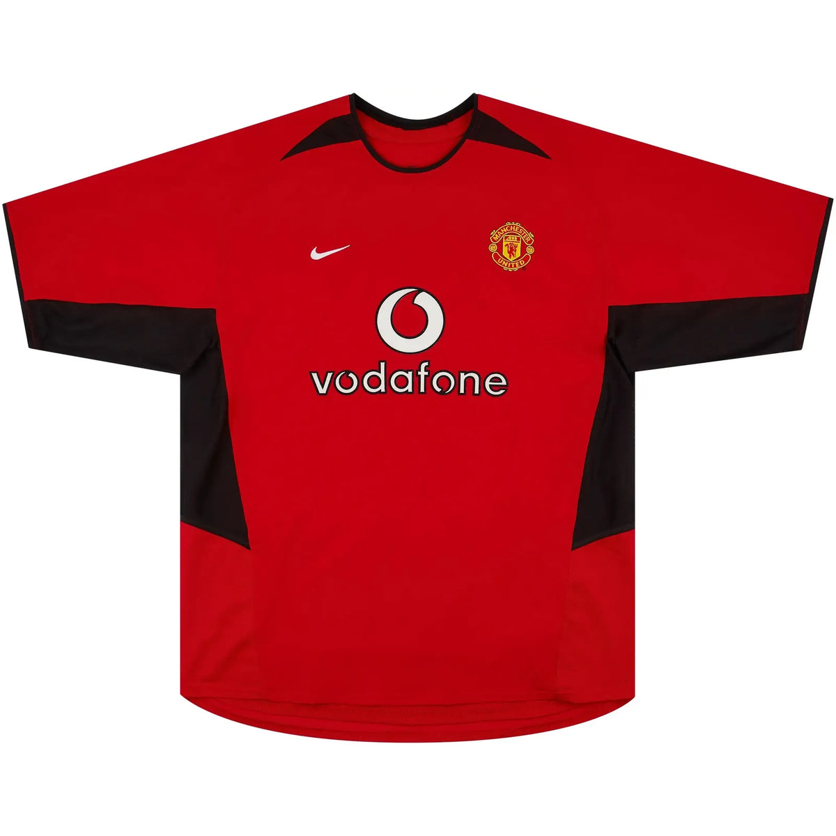 2003-04 manchester united home vintage shirt front view vodafone sponsor