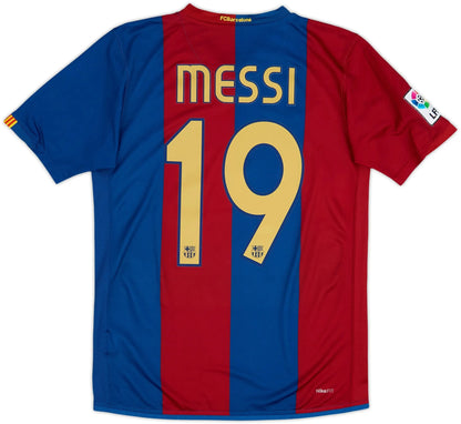 2006-07 barcelona home classic football jersey back view messi 19 print