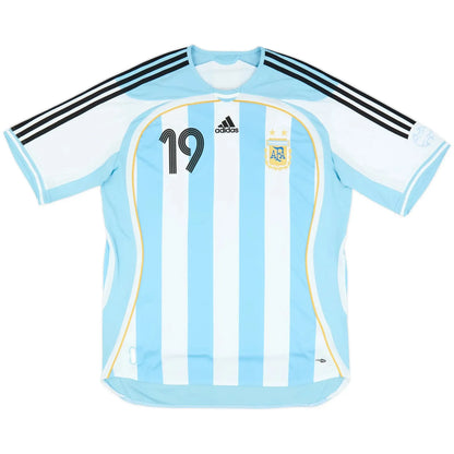 2006 Argentina adidas Reissue Home Vintage Shirt Messi #19