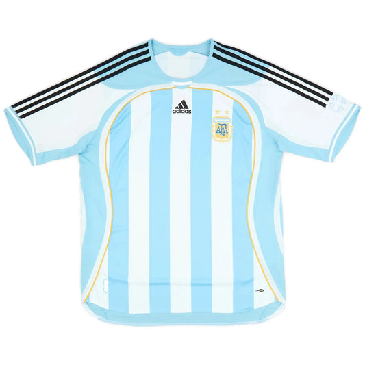 2006 argentina adidas reissue home vintage shirt front view albiceleste stripes teamgeist