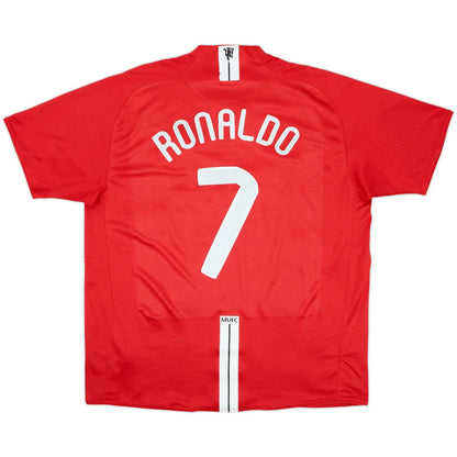 2007 08 manchester united home classic football jersey back view ronaldo 7 print