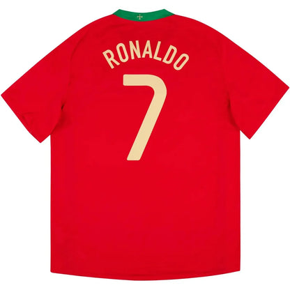 2008 10 portugal home classic football jersey back view ronaldo 7 print