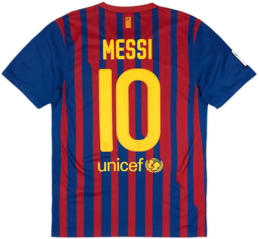 2011-12 barcelona home classic football jersey back view messi 10 print