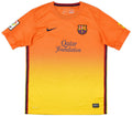 2012-13 barcelona away vintage shirt front view orange yellow gradient design