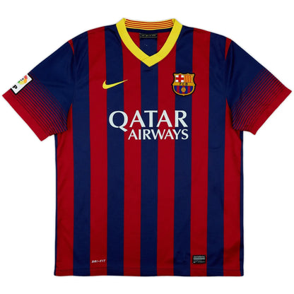 2013-14-barcelona-home-vintage-shirt-messi-10-front-view-yellow-v-neck-design
