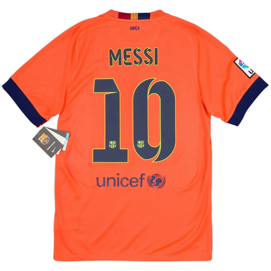 2014/15 Barcelona Away Shirt: The Crimson Treble Era of Messi #10