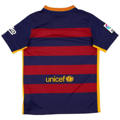 2015-16 barcelona home classic football jersey back view authentic retro kit