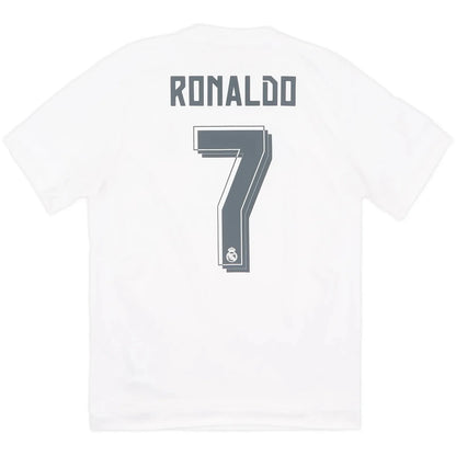 2015 16 real madrid home classic football jersey back view ronaldo 7 print