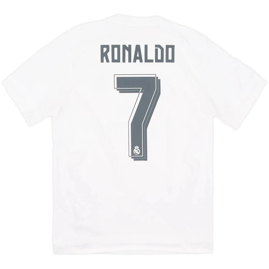 2015 16 real madrid home classic football jersey back view ronaldo 7 print