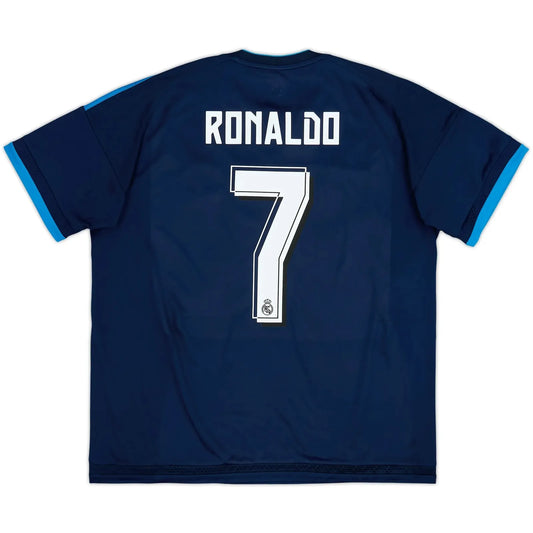 2015 16 real madrid third classic football jersey back view ronaldo 7 print