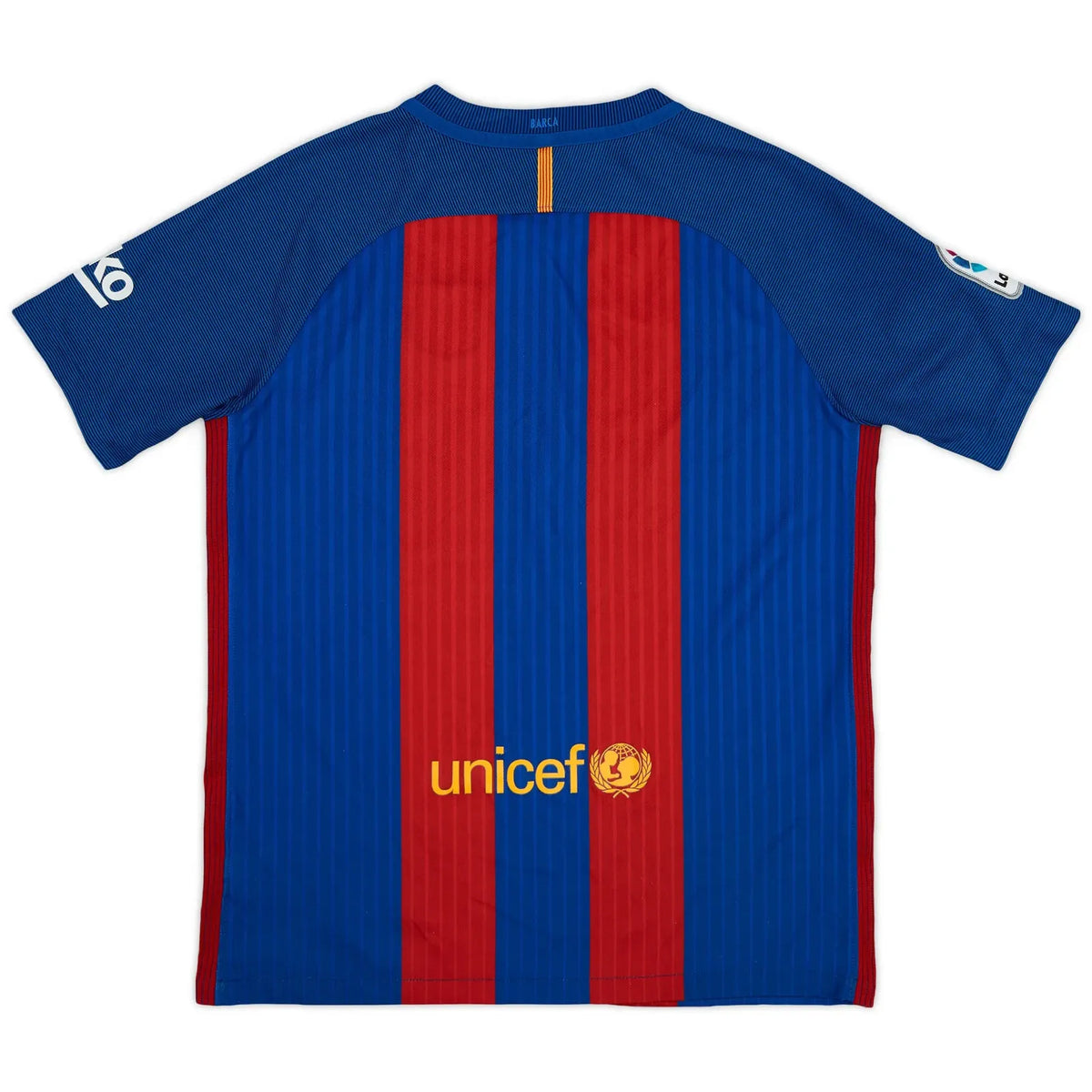 2016-17 barcelona home classic football jersey back view authentic retro kit