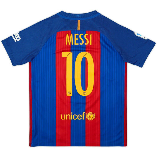2016-17 barcelona home classic football jersey back view messi number 10 print