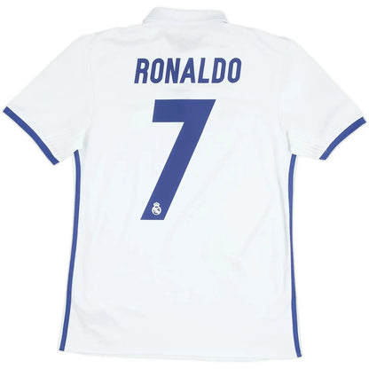 2016 17 real madrid home classic football jersey back view ronaldo 7 print