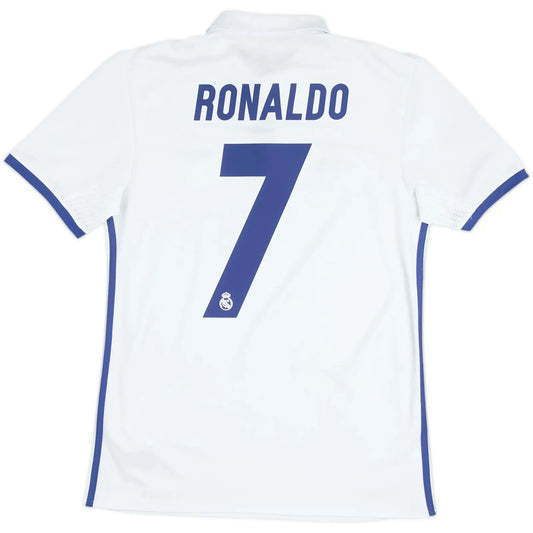 2016 17 real madrid home classic football jersey back view ronaldo 7 print