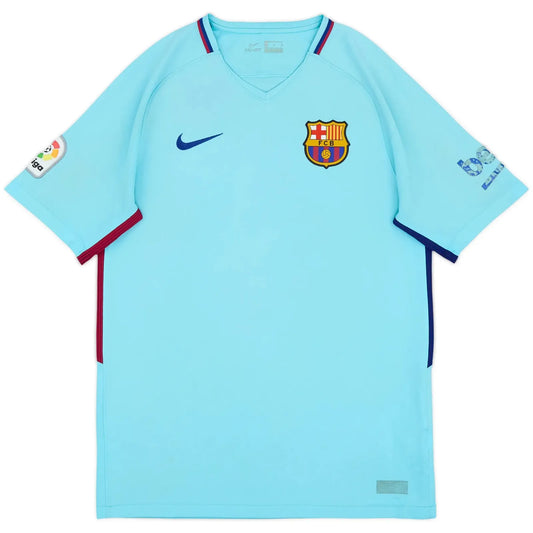 2017-18 barcelona away vintage shirt front view polarized blue design