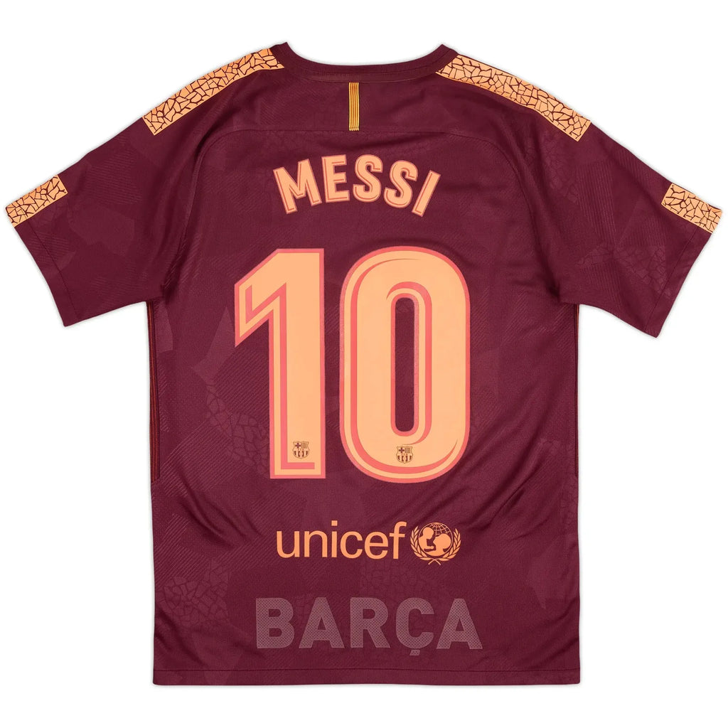 2017-18 barcelona third classic football jersey back view messi number 10 print