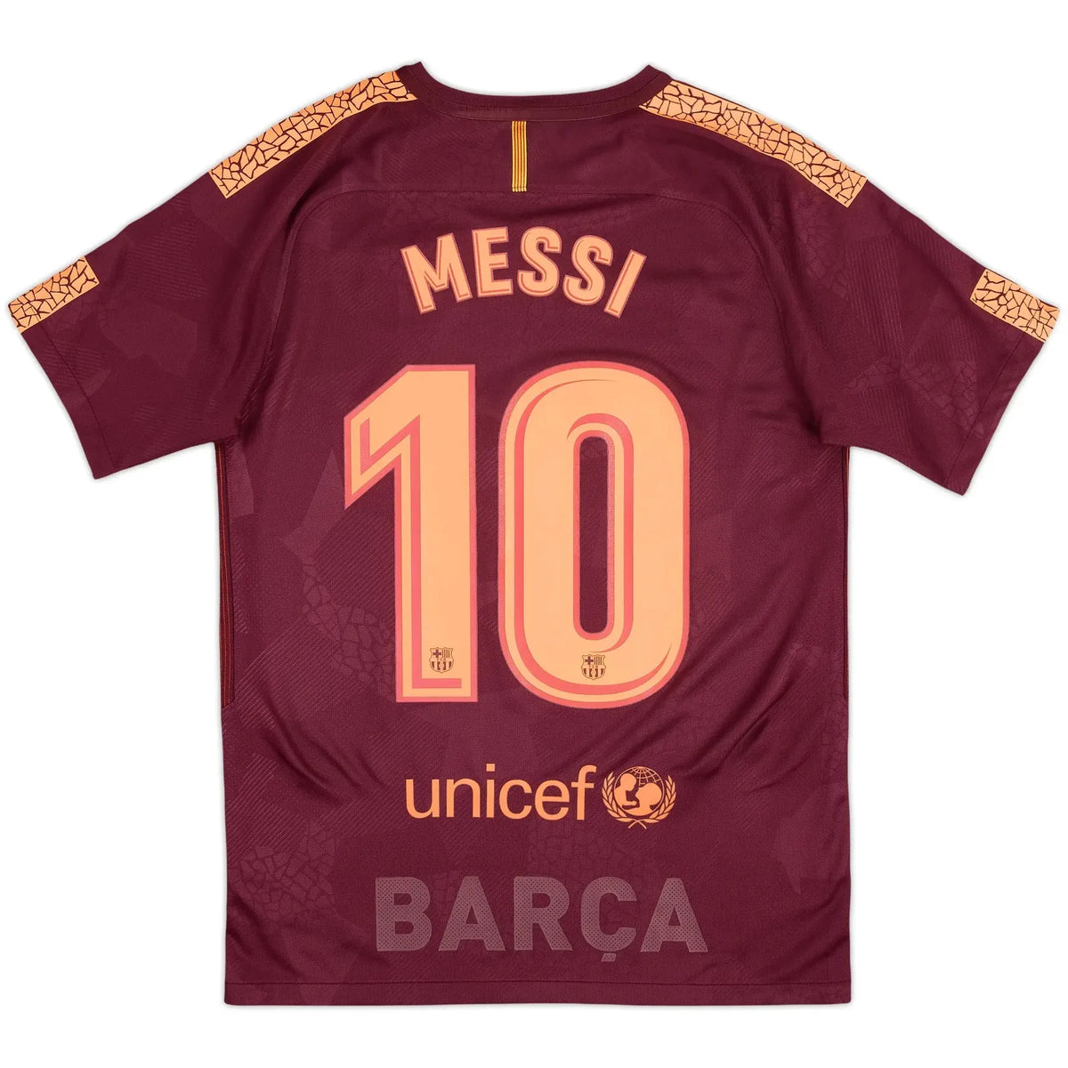 2017-18 barcelona third classic football jersey back view messi number 10 print