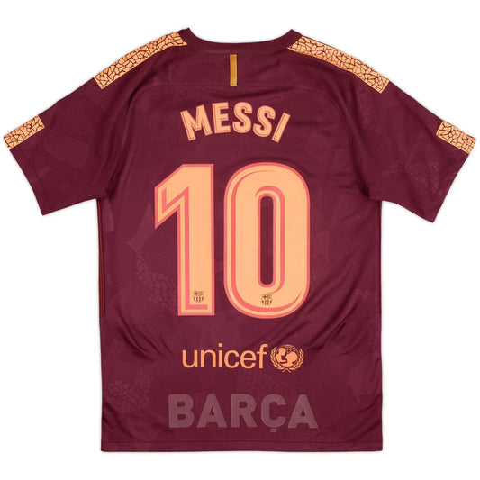 2017-18 barcelona third classic football jersey back view messi number 10 print