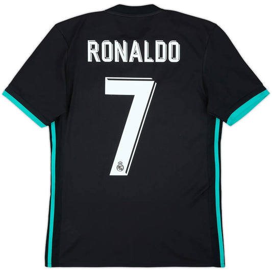 2017 18 real madrid away classic football jersey back view ronaldo 7 print