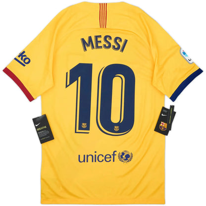 2019-20 barcelona away classic football jersey back view messi number 10 print