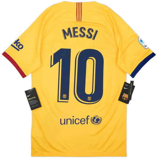 2019-20 barcelona away classic football jersey back view messi number 10 print