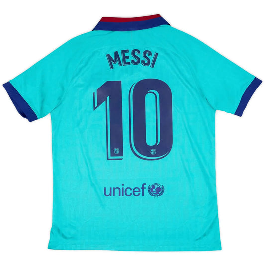 messi 10 2019-20 barcelona third football jersey back view authentic print