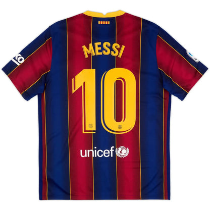 2020-21 barcelona classic football jersey back view messi number 10 print