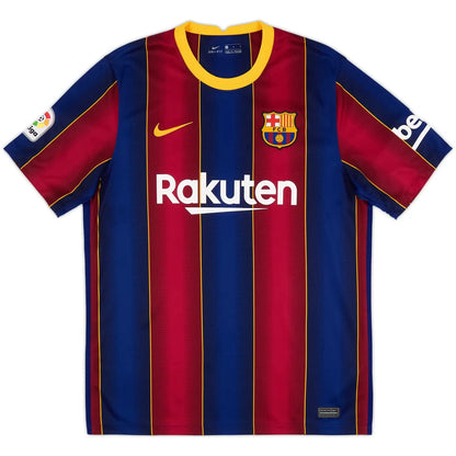 2020-21 barcelona home vintage shirt front view messi 10 classic design
