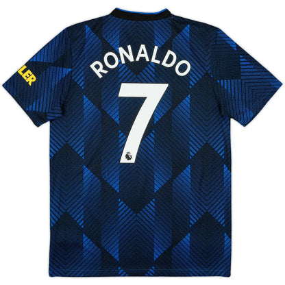 2021 22 manchester united third classic football jersey back view ronaldo 7 print