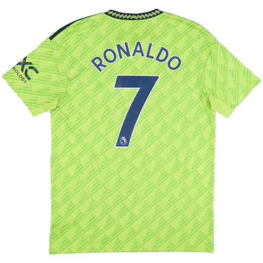 2022 23 manchester united third classic football jersey back view ronaldo 7 print