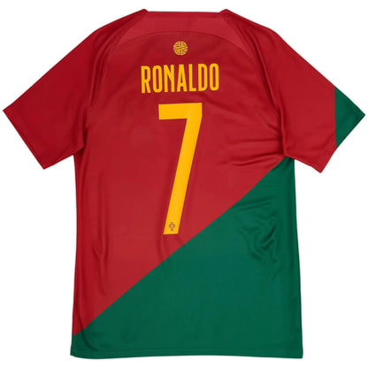 2022 23 portugal home classic football jersey back view ronaldo 7 print