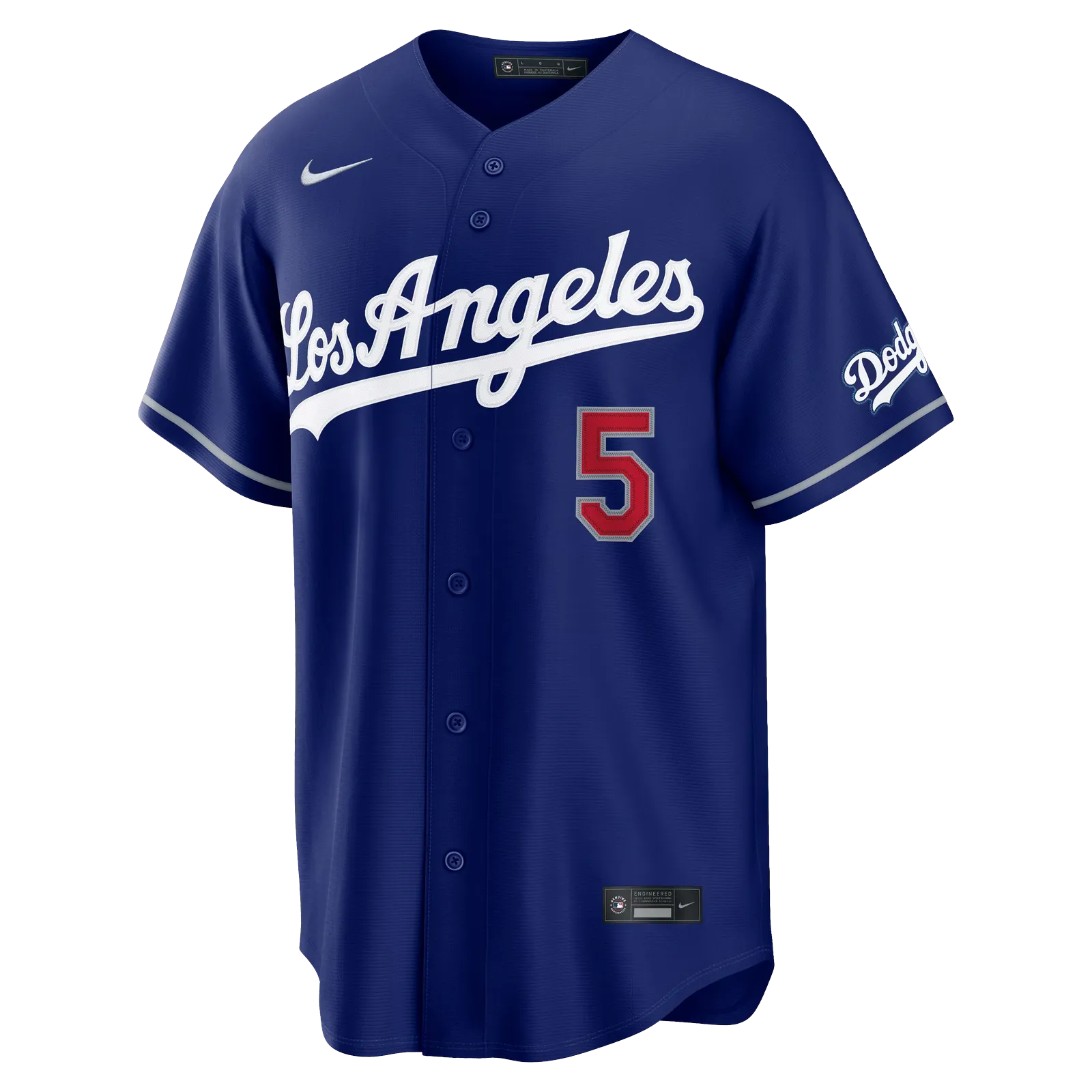 freddie freeman los angeles dodgers alternate royal blue stadium jersey front view los angeles script